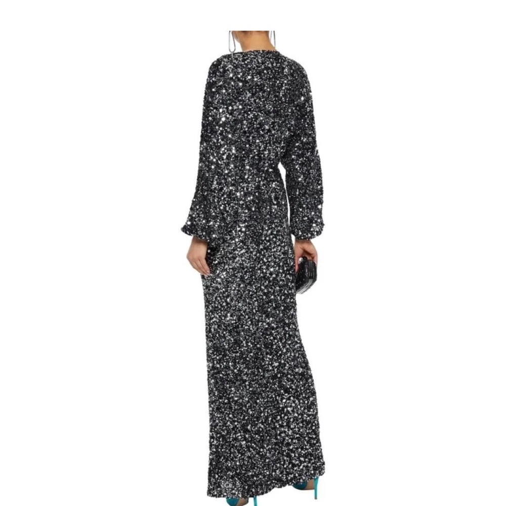 Retrofete | Camille Gathered Sequin Chiffon Gown - Picture 4 of 4